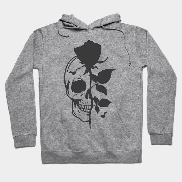 Rose skull hoodie on sale
